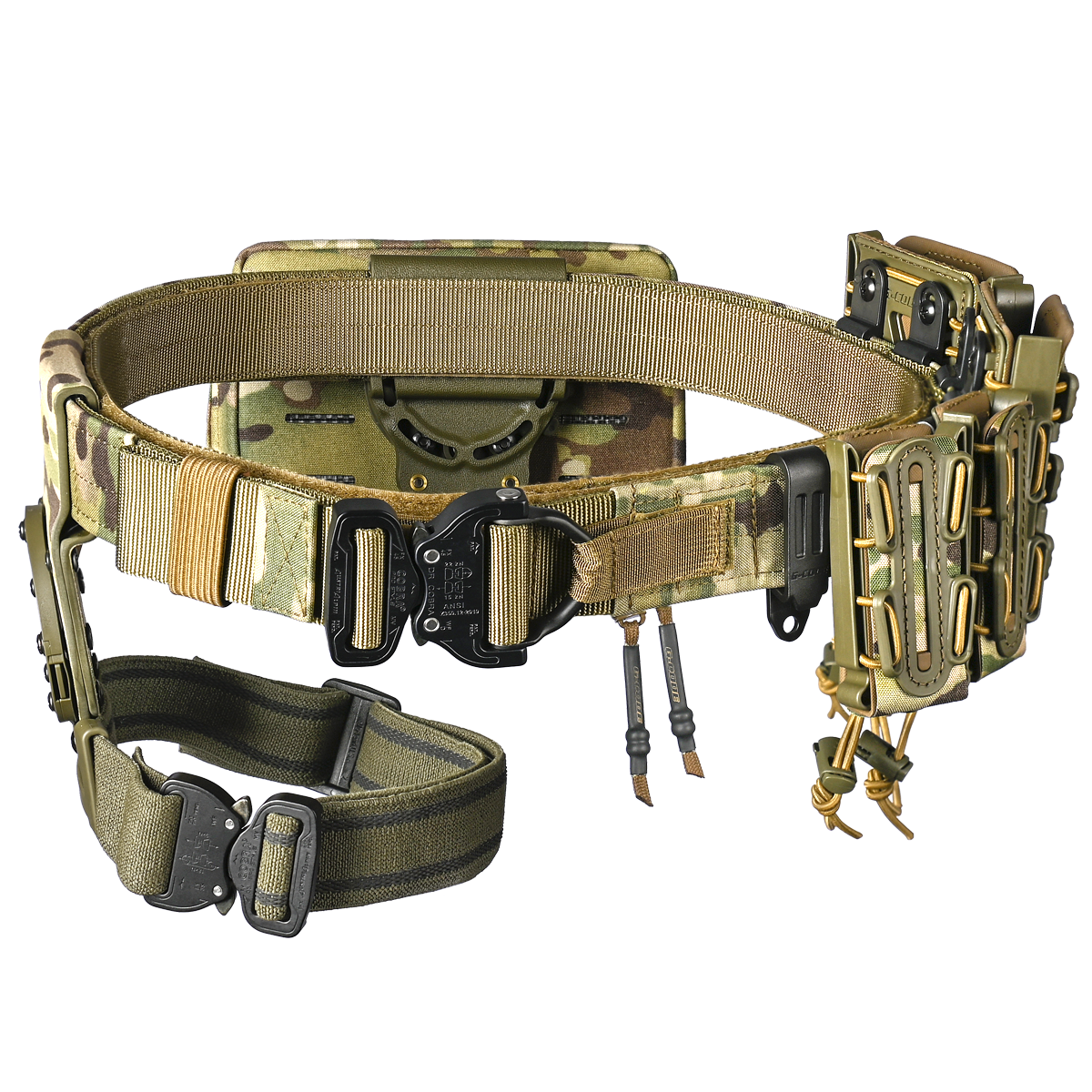 Military Tactical Belt with Velcro Fastening System, Wearing on