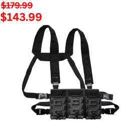 SYNC - 3Zero 3x0 Micro Chest Rig In Black, No Suspension Pouch - Clearance - holsters and tactical equipment