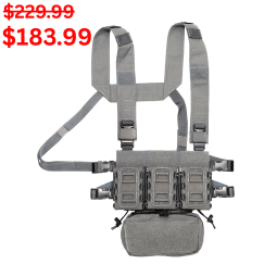 SYNC - 3Zero 3x0 Micro Chest Rig In Grey with Suspension Pouch - Clearance - holsters and tactical equipment